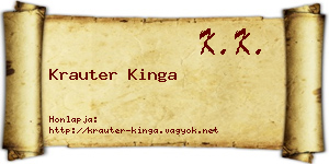 Krauter Kinga névjegykártya